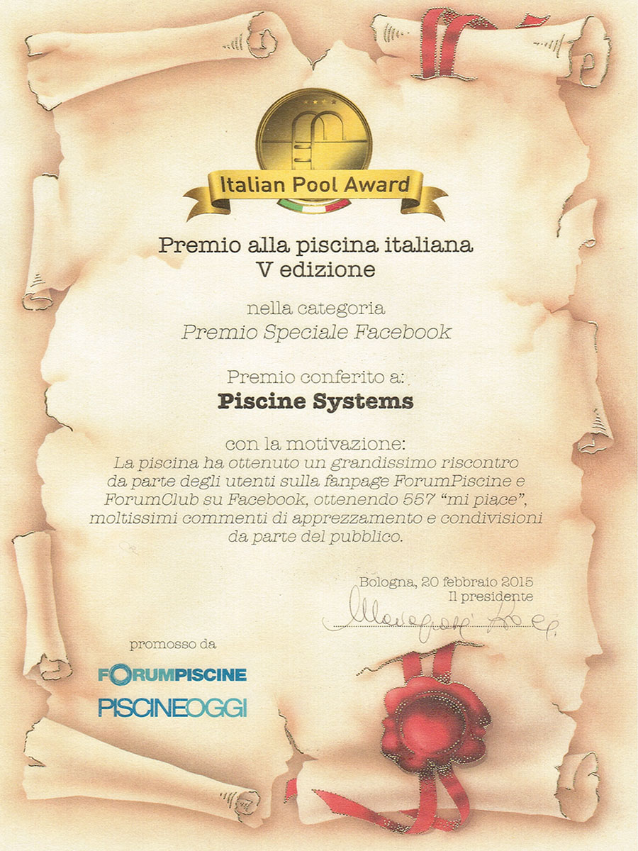 Italian Pool Award 2015